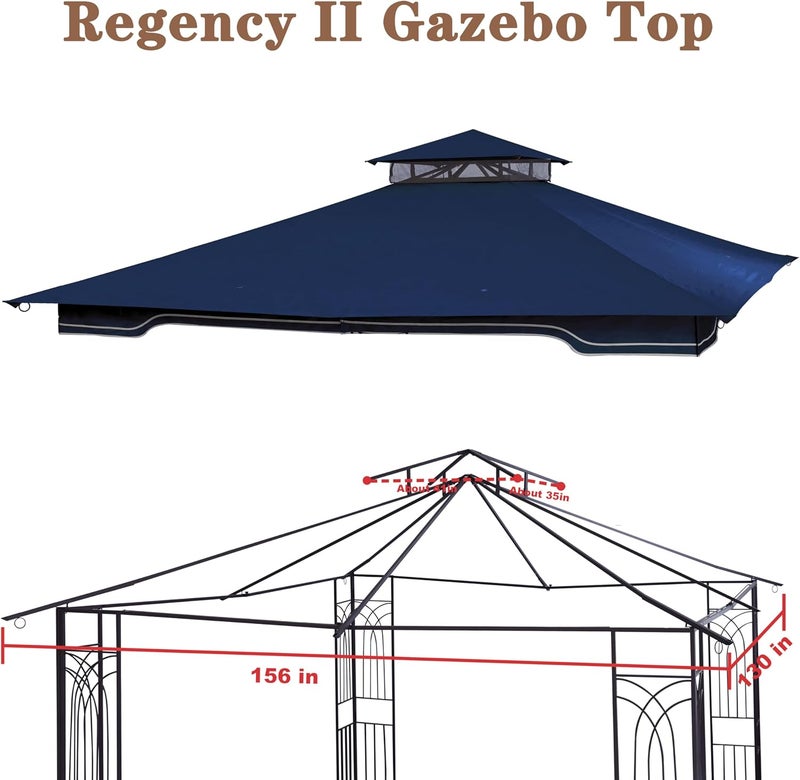 SCOCANOPY Replacement Gazebo Canopy for 10 x 12 Regency II Patio Gazebo Model L-GZ798PST,A101004104,A101004105,(Navy Blue) - Image 5